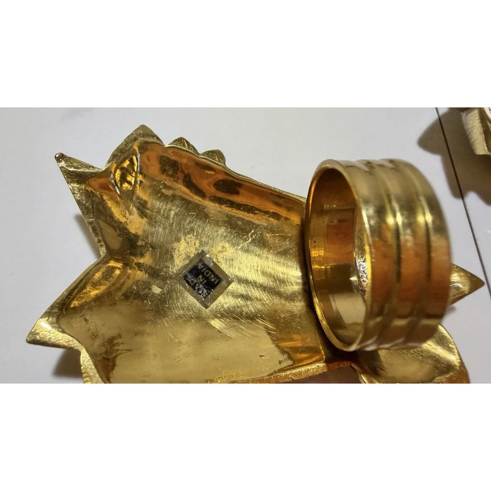 Set 8 Vintage Pence 1980's Brass Pineapple Napkin Rings